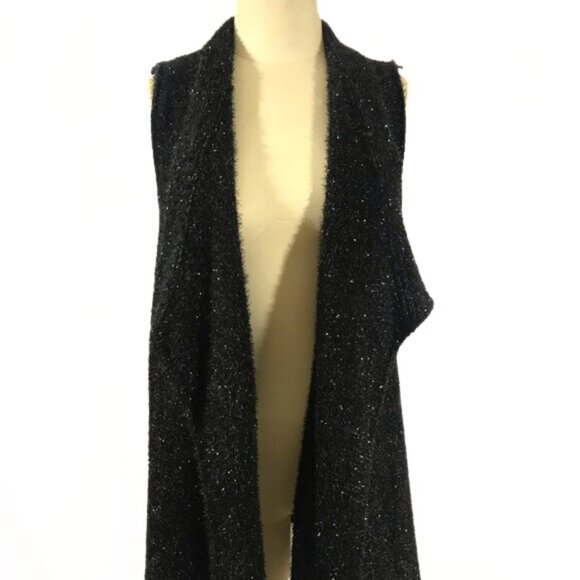 Vera Wang Simply Vera Sparkle Gold Fleck Metallic/Black Vest – Size Medium - Picture 2 of 6